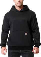 Men'S Fashion Hoodie Fleece Warm Sweatshirt  Fleece-Lined Thickened Pullover wi