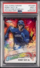 2023 TOPPS CHROME UPDATE FUTURE STARS AUTO BOBBY WITT JR. 45/50 PSA 9 AUTO 8