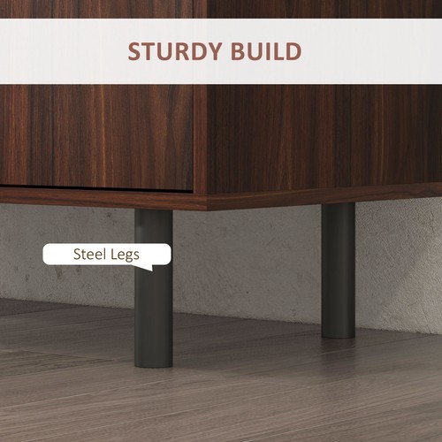Retro Sideboard with 2 Cabinets 3 Drawers, Buffet Table Rustic Brown - Picture 7 of 11