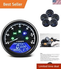 Universal Digital Motorcycle Speedometer Tachometer With Led Indicator Lights