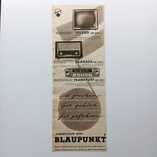 1959 Blaupunkt Fernseher Radio Autoradio Werbung Werbeanzeige Reklame