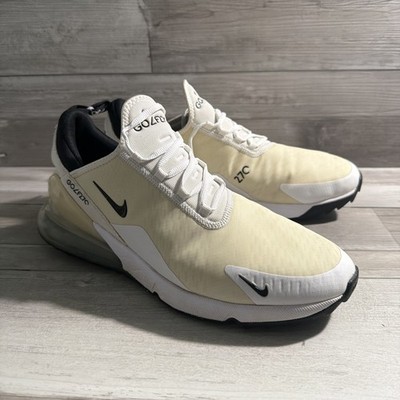 Nike Air Max 270 Spikeless Golf Shoes Size 12 Men's White Black Yellowed 2021