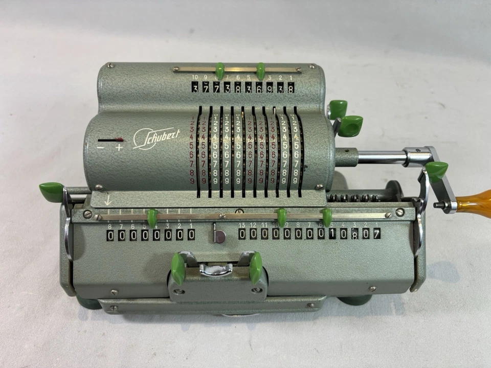 Machine à Calculer Mécanique Vintage Schubert DRV Rastatt Made Germany - Photo 2/4