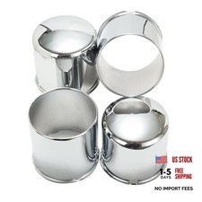 4.25in 2 Closed Trailer Wheel Center Caps 2 Open Center Caps Truck RV Chrome