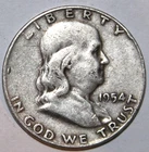 1951-S Franklin Half Dollar - 90% Silver - Circulated - Fine - #3028EB