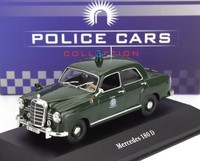 Statisches Modellauto Atlas Mercedes Benz 180D Polizei 1953 GrÜN Massstab 1:43