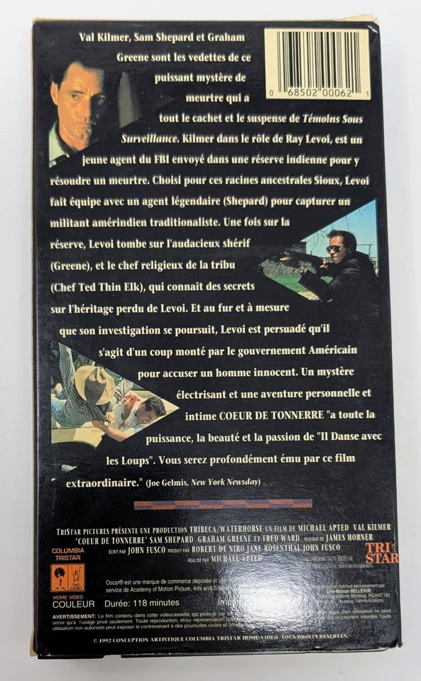Coeur de Tonnerre VHS (1992) - NTSC - French - Good (Tested) - Image 2 of 4