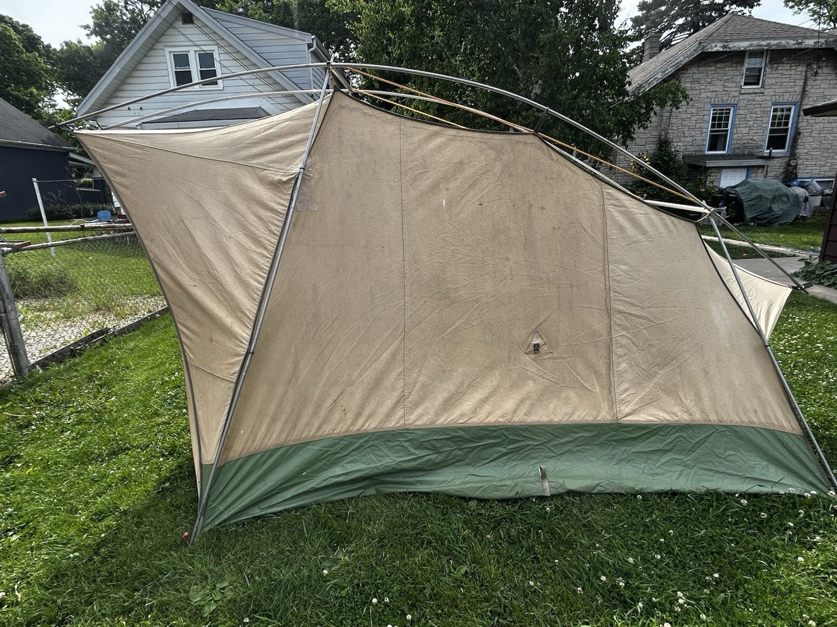 RARE Vintage Eureka Sail Craft Draw Tight 4 Person Canvas Tent w