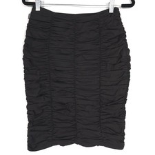 MOSCHINO ITALY MADE Women’s Ruched Skirt 8 Black Stretch Cotton W G 160 00