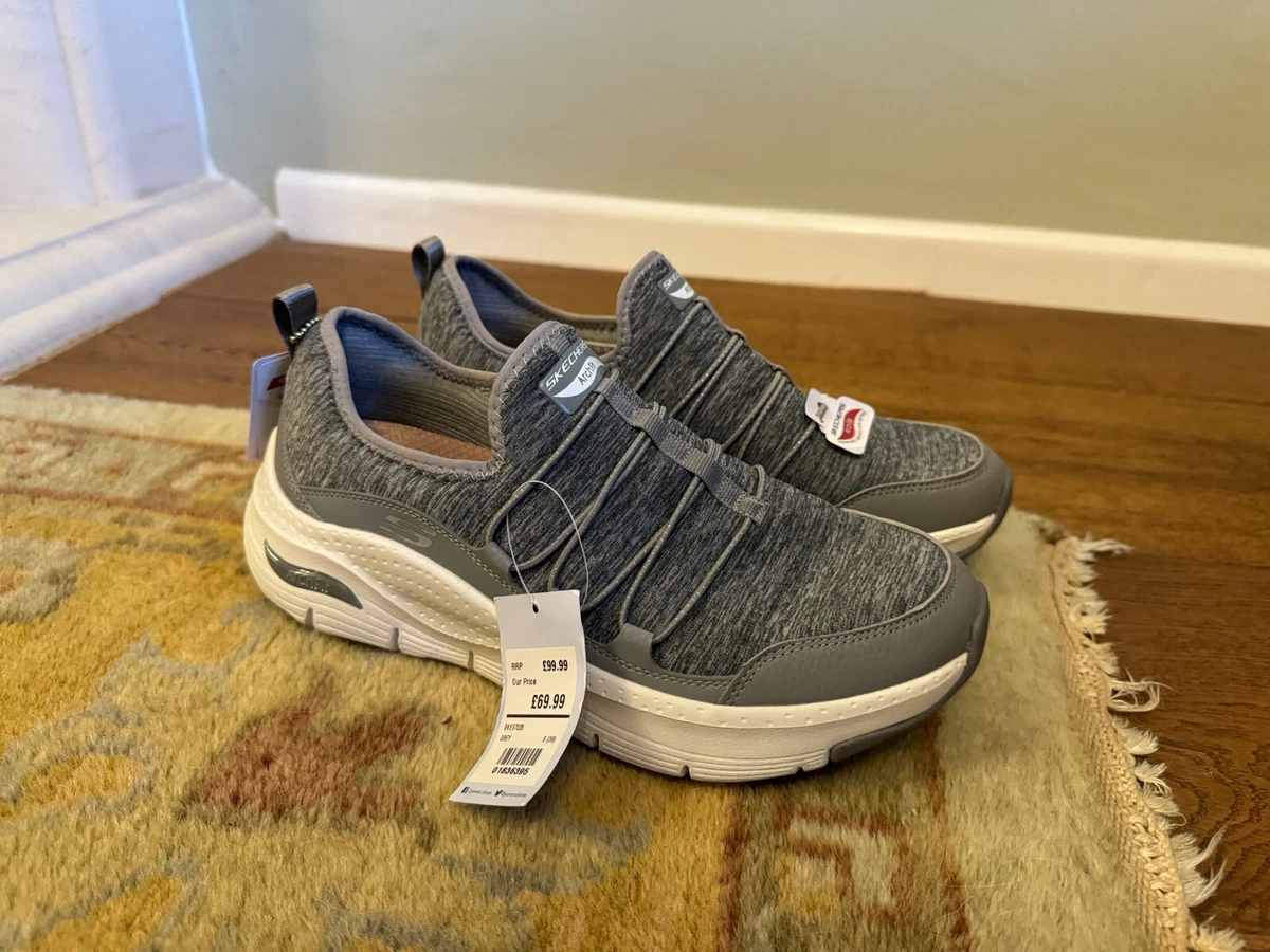 BRAND NEW SKECHERS SPORT WOMENS TRAINERS UK 6 COMFORT GREY ARCH FIT SHOES