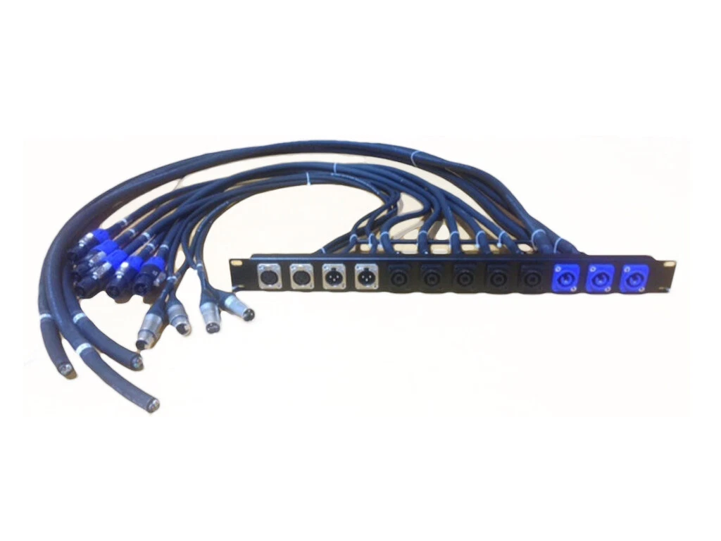 Custom Patch Panel Amplifier Rack Audio PowerCon, RJ45, Speakon, XLR,1/4,  Edison