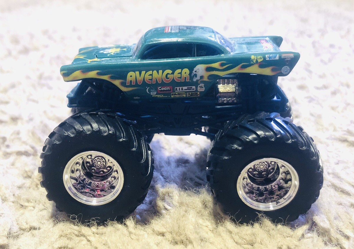 ホットウィール★ AVENGER 57 CHEVY ★ モンスタートラック Vtg Hot Wheels Monster Jam '57 Chevy Avenger Green Blue Frame 1:64
