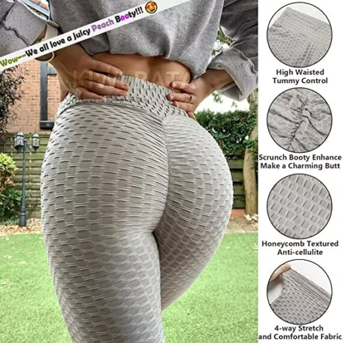 US berühmte Tiktok Booty Leggings, Butt Lift hochtaillierte Yoga Hose Frauen strukturiert - Bild 3 von 28