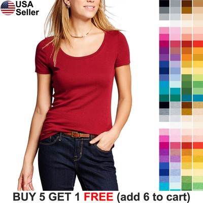 plain scoop neck t shirts