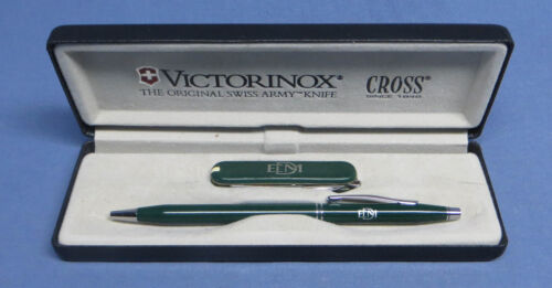 Cross Double Band Ballpoint Pen w/ Victorinox Swiss Army Knife Set - Dark Green - 第 1/6 張圖片