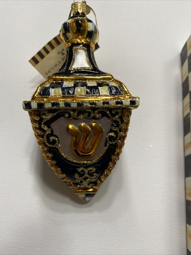 Mackenzie Childs Courtly Dreidel Glass Ornament Brand New in Gift Box. - Picture 6 of 14