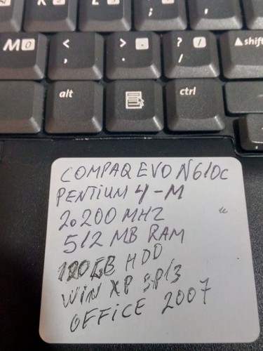 COMPAQ EVO N610C PENTIUM 4-M 2.2MHZ 512MB RAM 120GBHDD WINXPSP/3 OFFICE2007 AS I - Picture 11 of 23