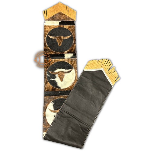 Cowhide Table Runner Longhorn Design 7ft long - Table Decor Runner - Picture 2 of 4