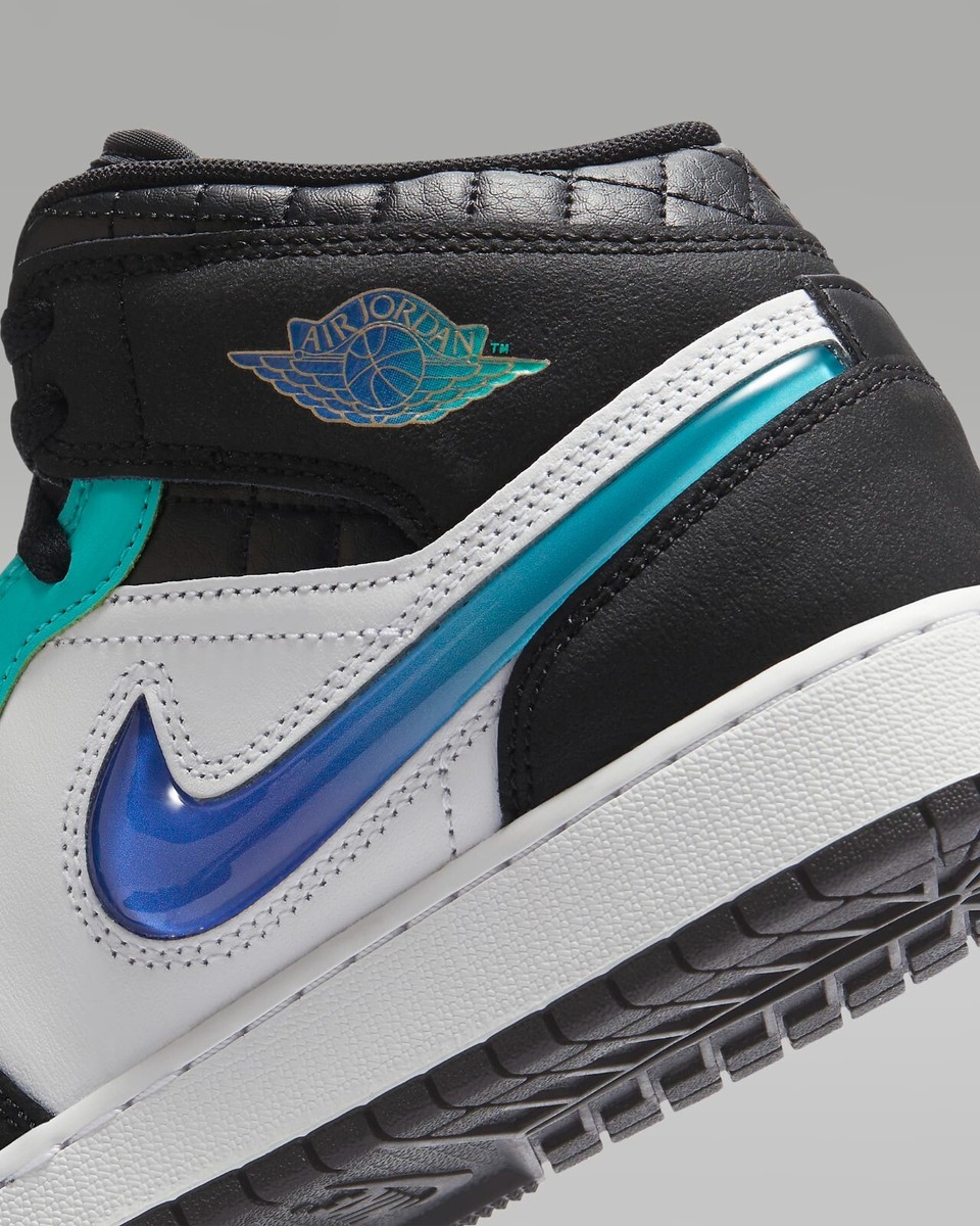 靴 Nike Air Jordan 1 Mid Hyper  Nike Air Jordan 1 Mid SE Black White Hyper Jade FQ8095-001