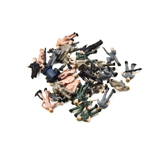 HO Scale Model Train Scenery Set 50 Workers Figures with Bucket Ladder - Picture 21 of 24