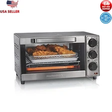 Air Fryer Toaster Oven Combo 9" Pizza 4 Slice Capacity Stainless Steel home New