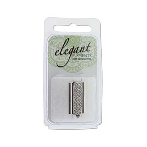 Cierre de deslizamiento de cuentas para cuentas de semillas 45017 24 mm Crosshatch hSilver color cuentas deslizable - Imagen 7 de 7