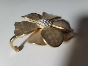 Authentic Pin Brooch Gold Plated Diamond look Decorative Unique Costume Jewelry