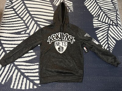 NBA Brooklyn Nets BKLYN Logo Mens Black Gray Sweatshirt
