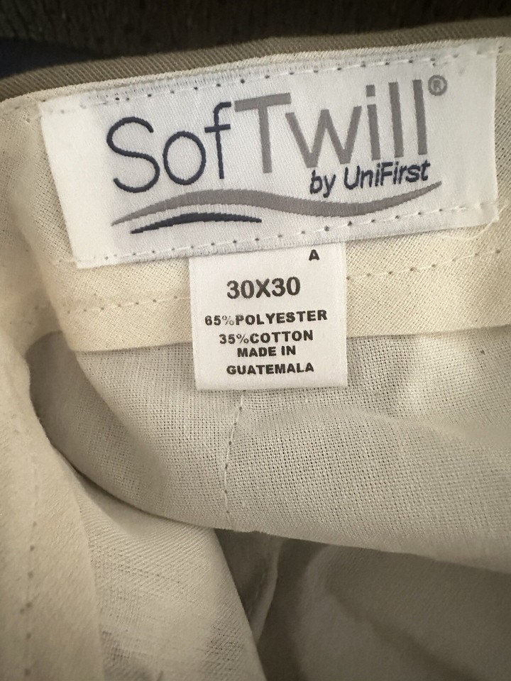 Men's 30x30 UniFirst Khaki Softwill Canvas Cargo Work Pants. Never Worn eBay