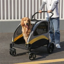 Foldable XX-Large Dog Pet Mobile Stroller Pram Carriage Jogger Holds up to 121lb
