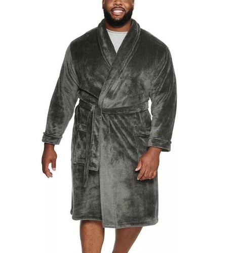 Sonoma Big & Tall Herren 2XLT-3XLT Uptown grau Plüsch Morgenmantel neu mit Etikett $ 60
