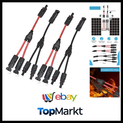 Solarkabel Y-Verteiler 2 Paar Solar Kabel MC4  für Parallelschaltung