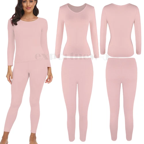 Damen Thermo Unterwäsche Set lange Unterhosen Langarm Oberteil Unterteil Hose warm weich - Bild 17 von 33