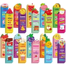 300 Pcs Scented Bookmarks Scratch and Sniff Bookmarks Fruit Food Theme Bookma...