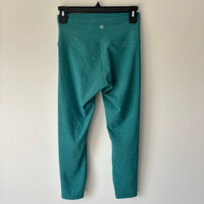 Lululemon Wunder Train High Rise Crop Leggings Crunch Teal Lagoon Athleisure