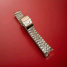 NEW SILVER FOR SEIKO 20mm JUBILEE STAINLESS STEEL WATCH BAND BRACELET WITH LOGO