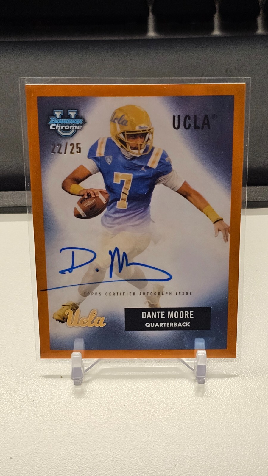 2023 1st Bowman U Chrome Dante Moore 1955 Auto Variation Orange UCLA 22/25