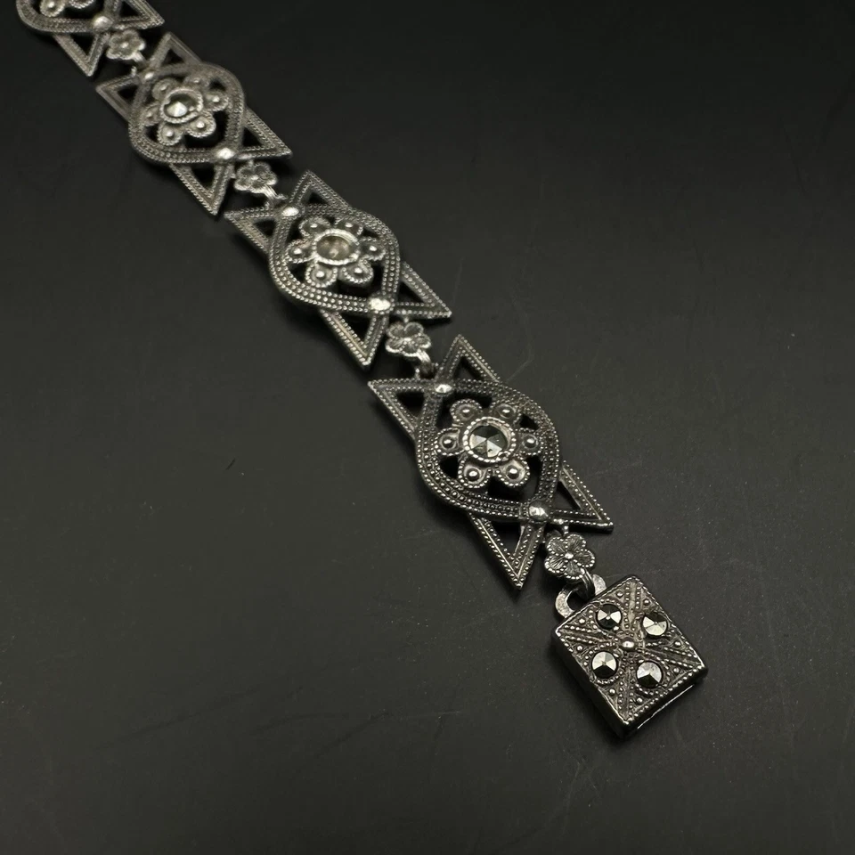 Pulsera de marcasita vintage | plata de ley .925 Foto 3 de 4