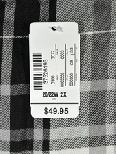 CJ Banks Top Womens 2X Buffalo Plaid Tie Waist Rockabilly Western Rodeo NWT