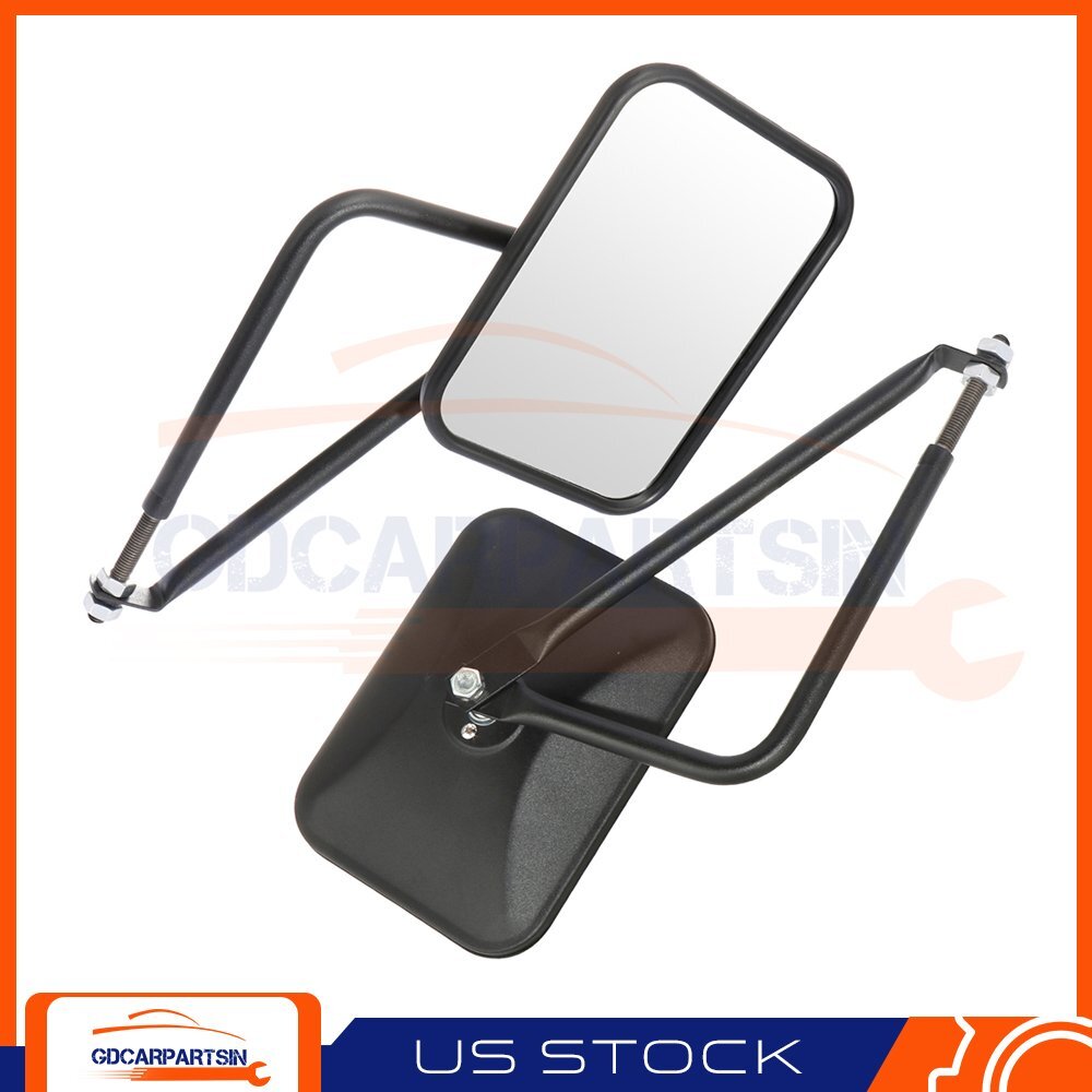 Black Housing For 1997-2017 Jeep Wrangler  JK JKU CJ Manual Pair Side Mirrors