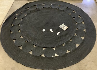 BLACK 6'-6'' x 6'-6'' Broken Thread Rug, Reduced Price 1172669303 NF364D-7R