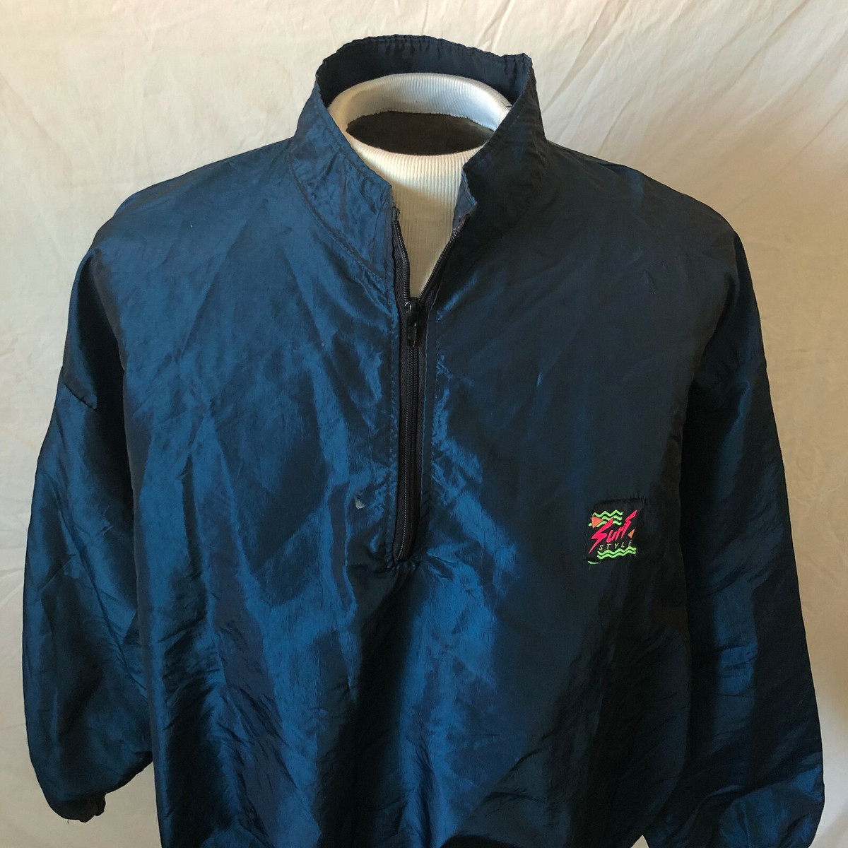 60s USA製 Windbreaker sportswear ハーフコート Vintage 90s Colorblock Windbreaker Sports Zip Up Nylon Track