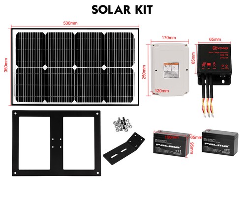 KENNER FULL METAL Swing Gate Opener & Full Solar Power Kit Remote Control 600KG - Picture 3 of 11