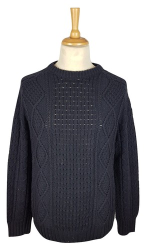 Q251 Mantaray Mens Thick Knit Navy Blue 