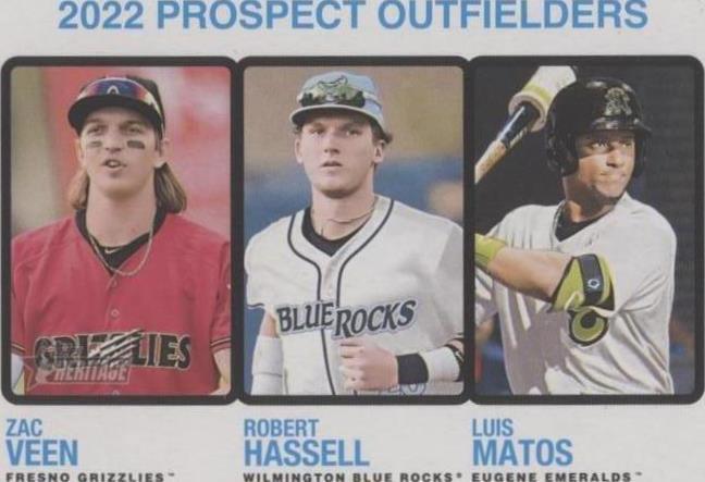 2022 Topps Heritage Minor League Edition - Luis Matos Robert Hassell Zac Veen #181 - 1 of 1