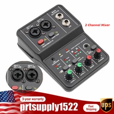 Audio Mixer Usb Dj Sound Mixing Console Amplifier Studio Live Party 2 Channel