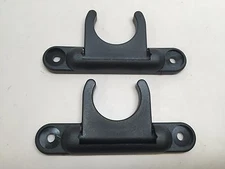 MARINE BOAT CANOE KAYAK PAIR OF BLACK NYLON FOLDING PADDLE CLIP 1-1/4" DIAMETER