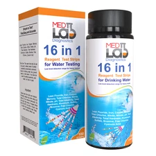 16 in 1 Drinking Water Test Kit Strips, 100 cnt. Home Water Quality Test for Tap