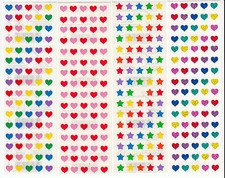 Vintage Mrs Grossman Micro Heart or Star Stickers Scrapbook - You Choose