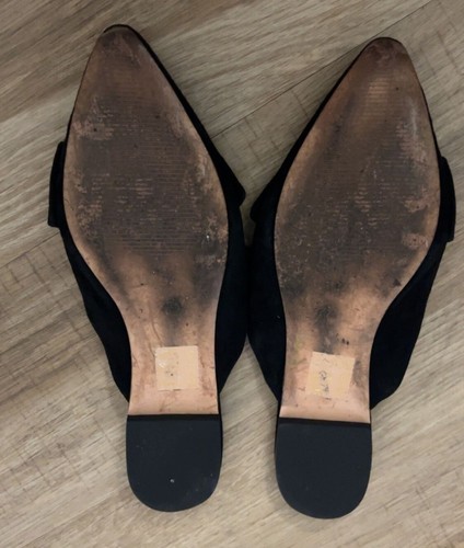 Mules J.Crew imitación gamuza lazo negro talla 8 - Imagen 5 de 6